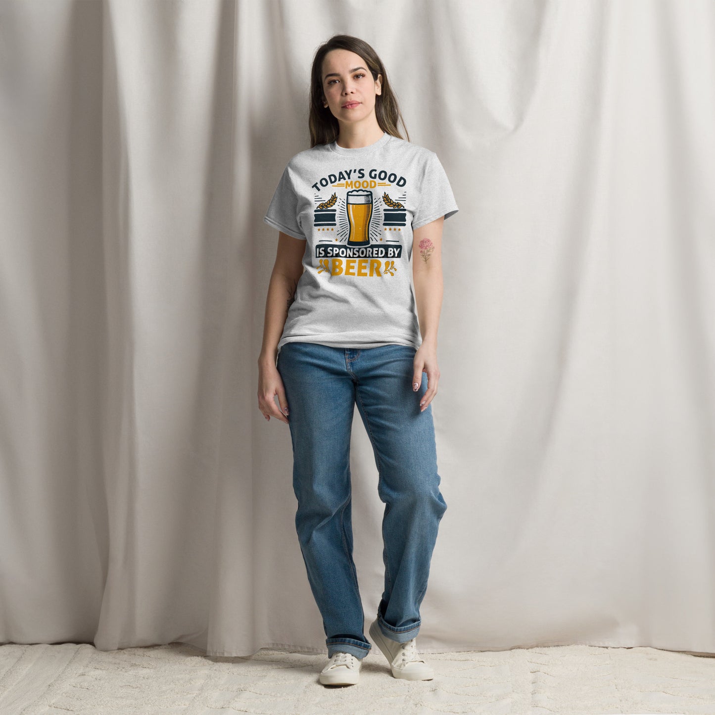 Today's Good Mood Is Sponsored By Beer, Funny T-Shirt, Irreverent Shirt, Ironic T Shirt, Sarcastic Tee-Shirt, Witty Shirt