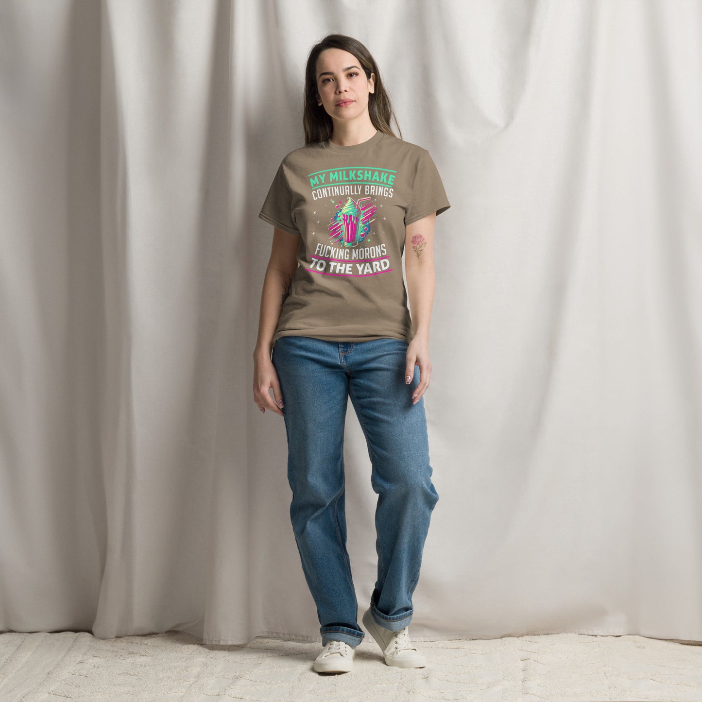 My Milkshake Brings Morons to The Yard, Funny T-Shirt, Irreverent Shirt, Ironic T Shirt, Sarcastic Tee-Shirt, Witty Shirt