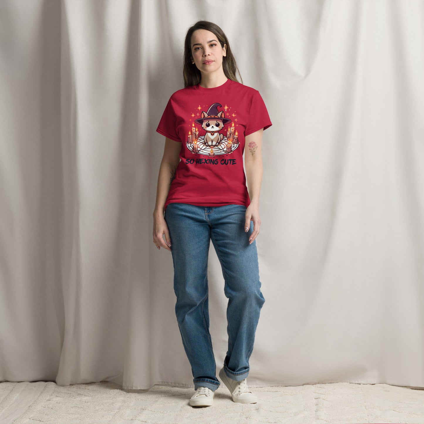 So Hexing Cute - Funny Halloween T-Shirt, Irreverent Shirt, Ironic T Shirt, Sarcastic Tee-Shirt, Witty Shirt, Halloween Tee, Pretty Kitten, Cute Cat