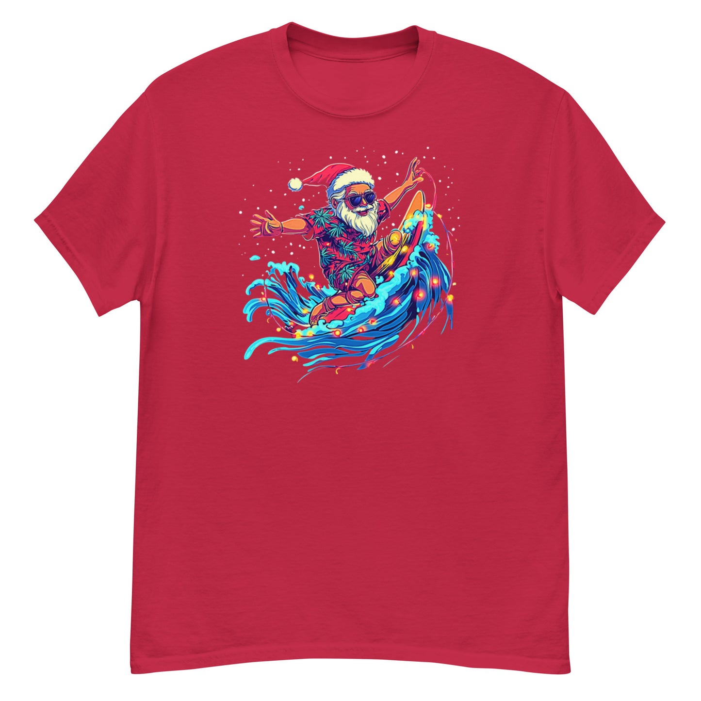 Surfing Santa, Christmas T-Shirt, Xmas Tee, Funny T-Shirt, Ironic T Shirt, Witty Shirt, Father Christmas, Seasonal