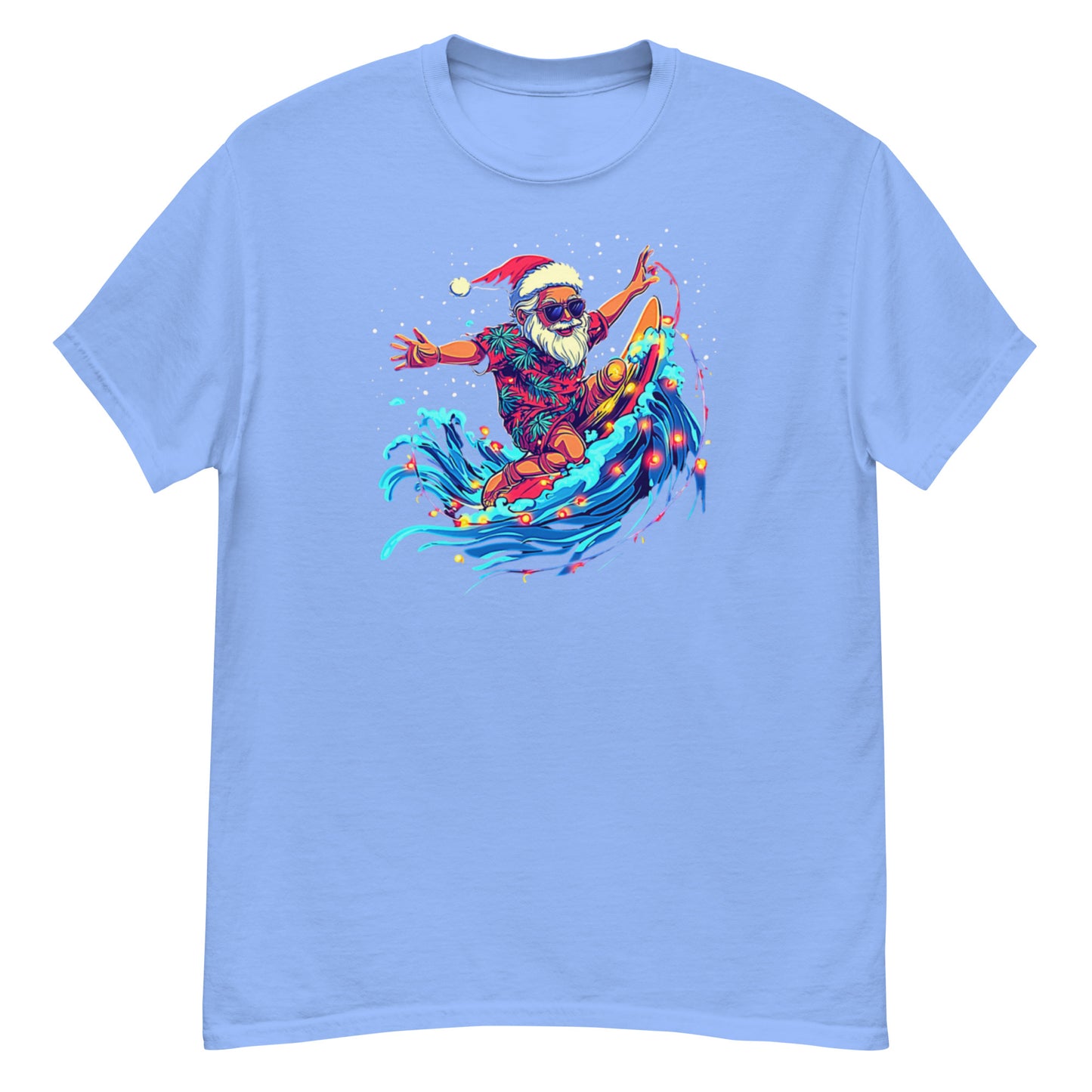 Surfing Santa, Christmas T-Shirt, Xmas Tee, Funny T-Shirt, Ironic T Shirt, Witty Shirt, Father Christmas, Seasonal