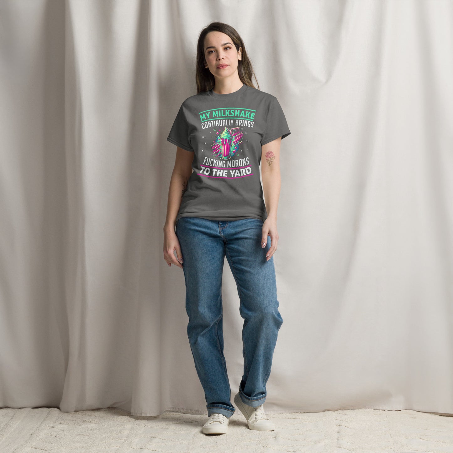 My Milkshake Brings Morons to The Yard, Funny T-Shirt, Irreverent Shirt, Ironic T Shirt, Sarcastic Tee-Shirt, Witty Shirt