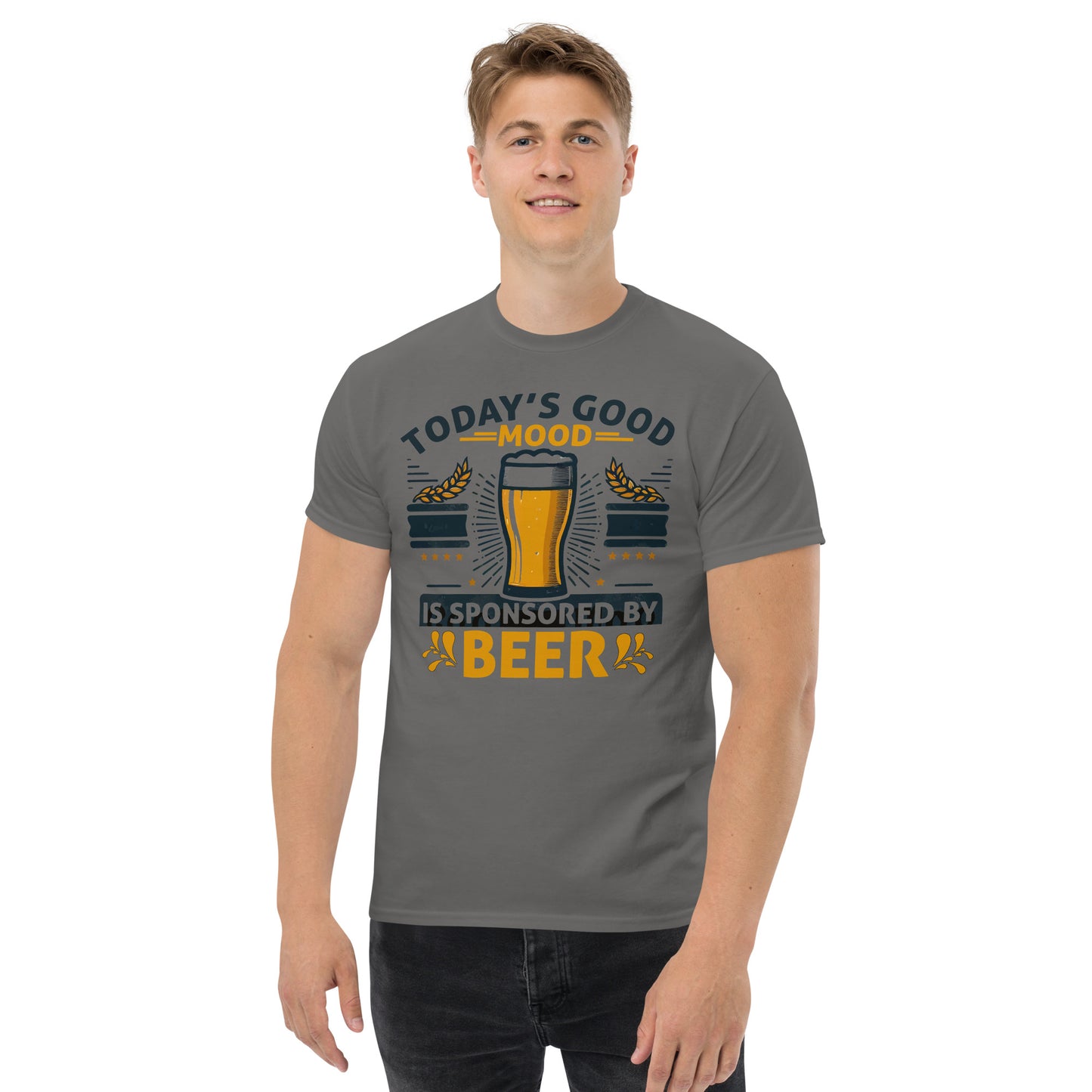 Today's Good Mood Is Sponsored By Beer, Funny T-Shirt, Irreverent Shirt, Ironic T Shirt, Sarcastic Tee-Shirt, Witty Shirt
