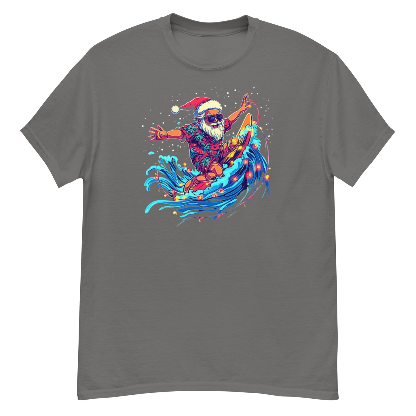 Surfing Santa, Christmas T-Shirt, Xmas Tee, Funny T-Shirt, Ironic T Shirt, Witty Shirt, Father Christmas, Seasonal
