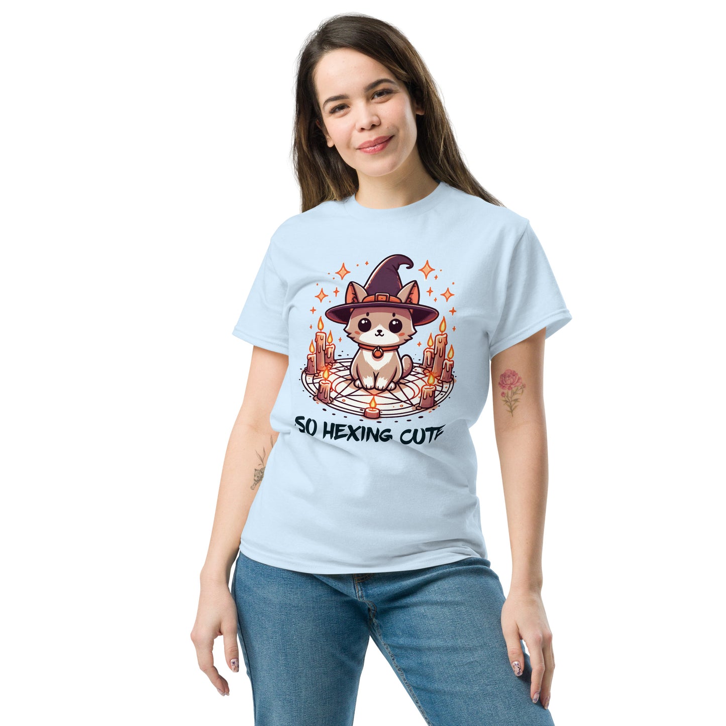 So Hexing Cute - Funny Halloween T-Shirt, Irreverent Shirt, Ironic T Shirt, Sarcastic Tee-Shirt, Witty Shirt, Halloween Tee, Pretty Kitten, Cute Cat