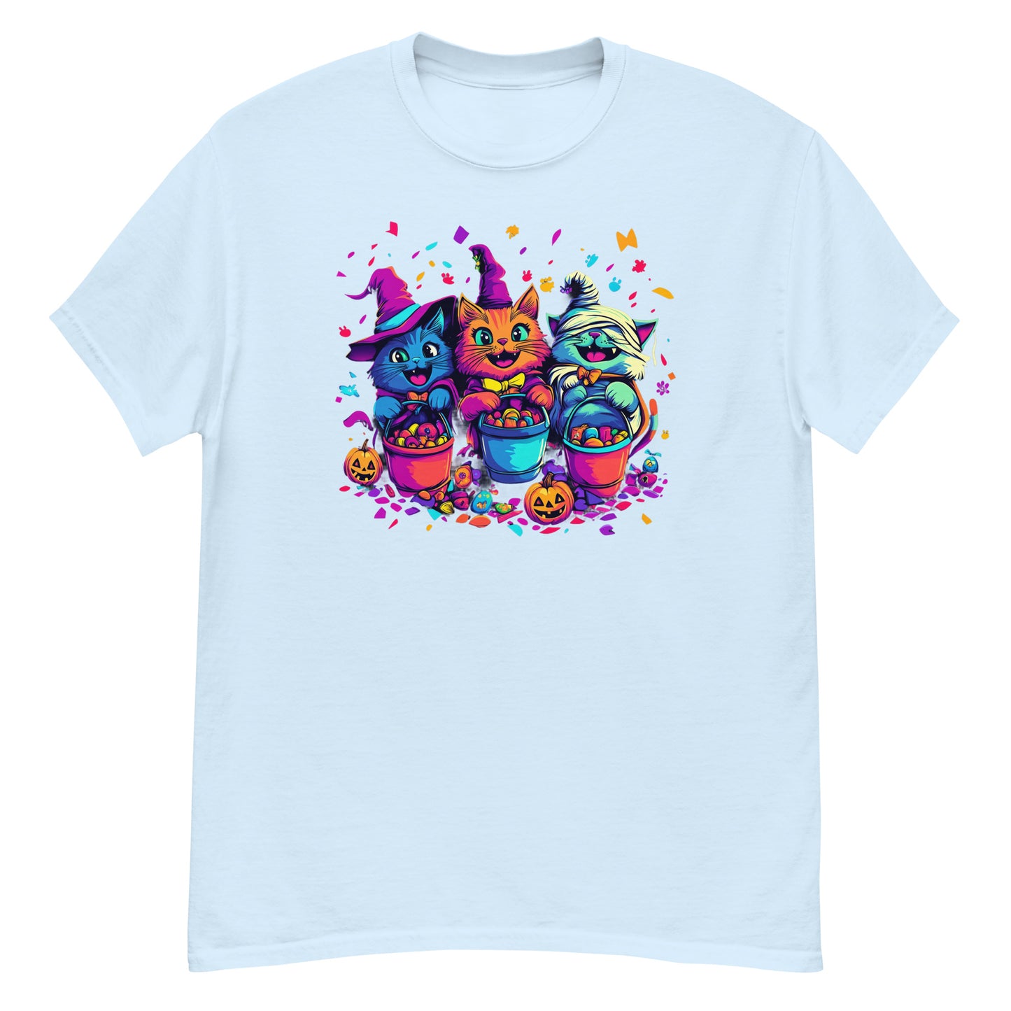 Spooky Cat Trick-or-Treaters, Cute Halloween Cat T-Shirt, Kitten T Shirt, Cats Trick or Treating, Kittens Laughing, Funny Halloween T-Shirt, Irreverent Shirt, Ironic T Shirt, Sarcastic Tee-Shirt, Witty Shirt, Halloween Tee