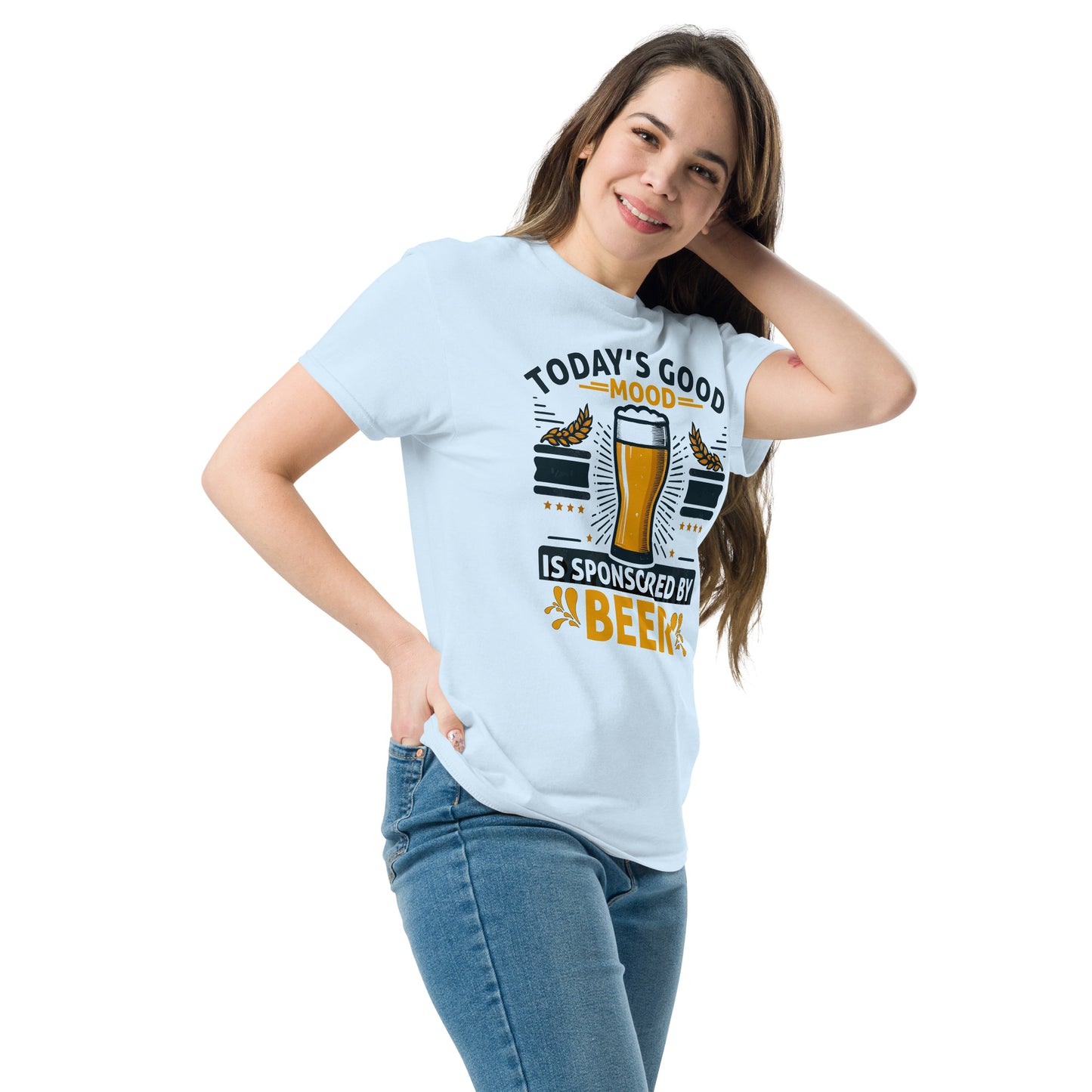 Today's Good Mood Is Sponsored By Beer, Funny T-Shirt, Irreverent Shirt, Ironic T Shirt, Sarcastic Tee-Shirt, Witty Shirt