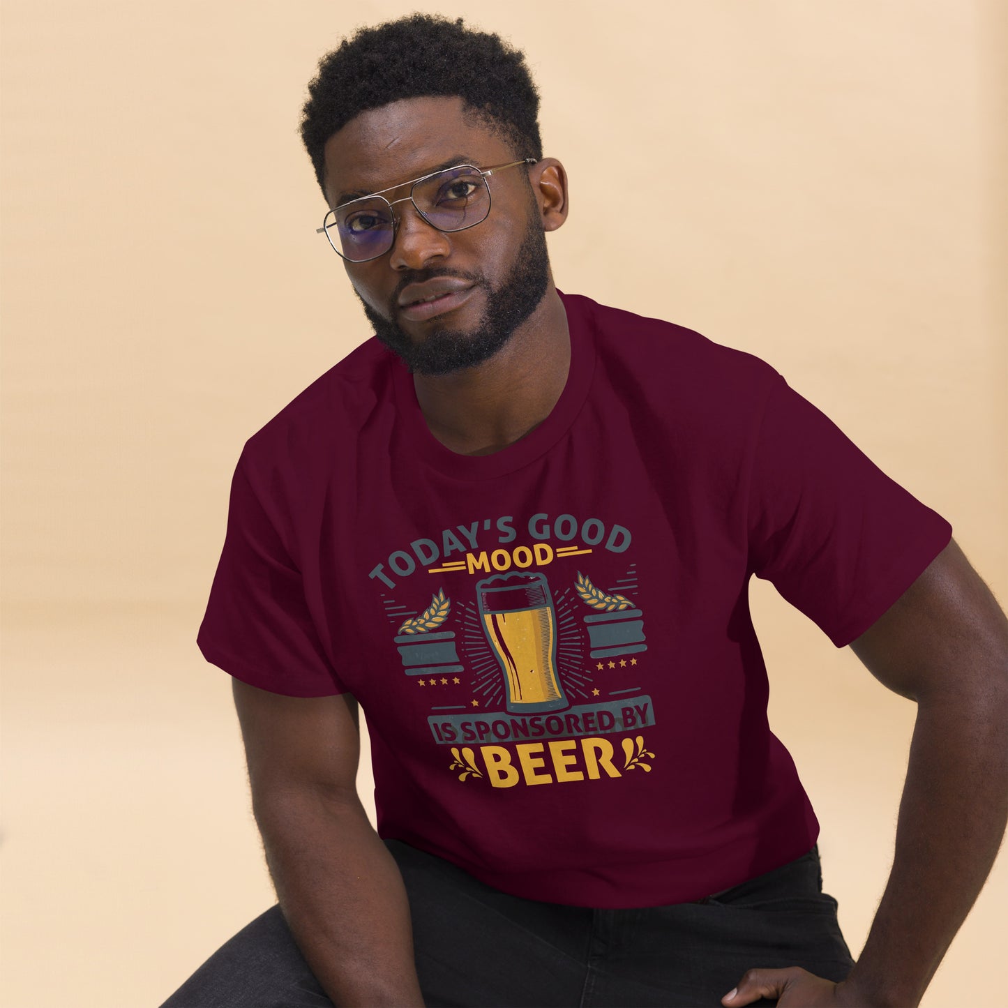 Today's Good Mood Is Sponsored By Beer, Funny T-Shirt, Irreverent Shirt, Ironic T Shirt, Sarcastic Tee-Shirt, Witty Shirt
