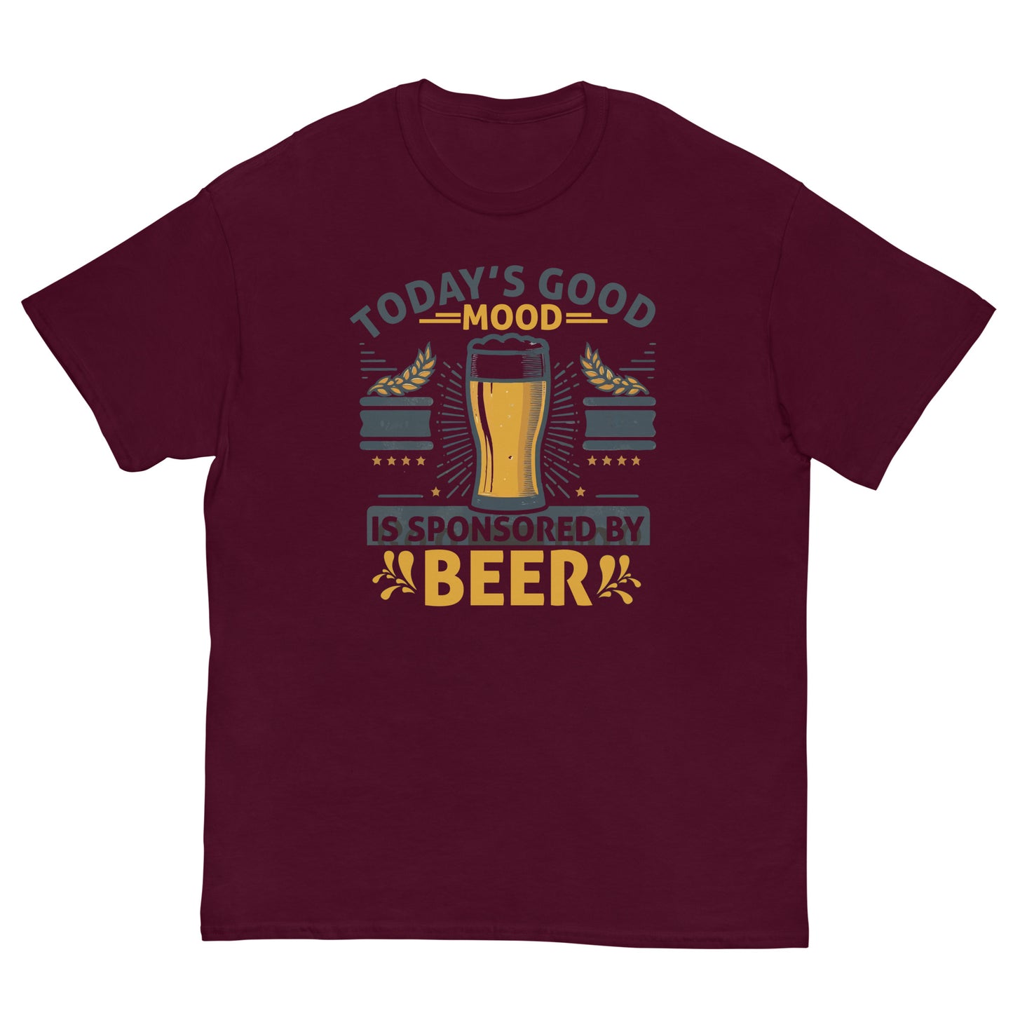Today's Good Mood Is Sponsored By Beer, Funny T-Shirt, Irreverent Shirt, Ironic T Shirt, Sarcastic Tee-Shirt, Witty Shirt