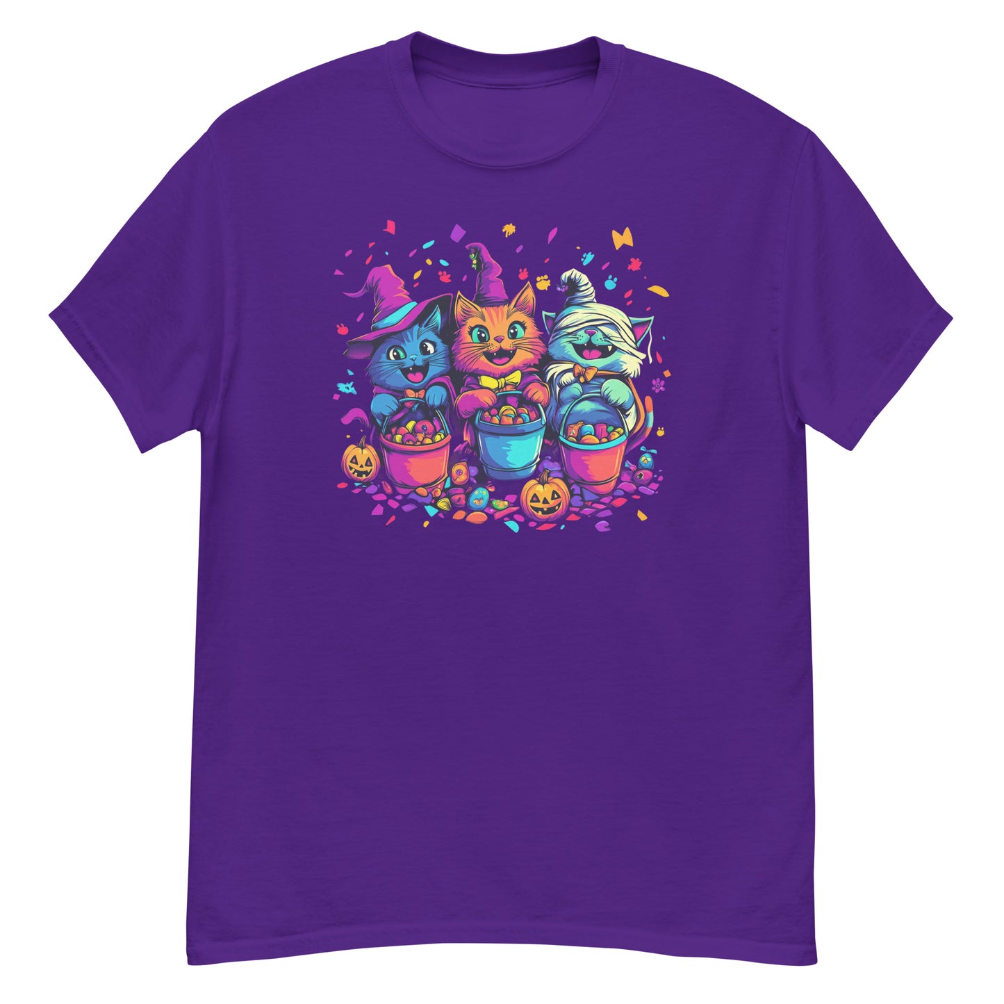 Spooky Cat Trick-or-Treaters, Cute Halloween Cat T-Shirt, Kitten T Shirt, Cats Trick or Treating, Kittens Laughing, Funny Halloween T-Shirt, Irreverent Shirt, Ironic T Shirt, Sarcastic Tee-Shirt, Witty Shirt, Halloween Tee