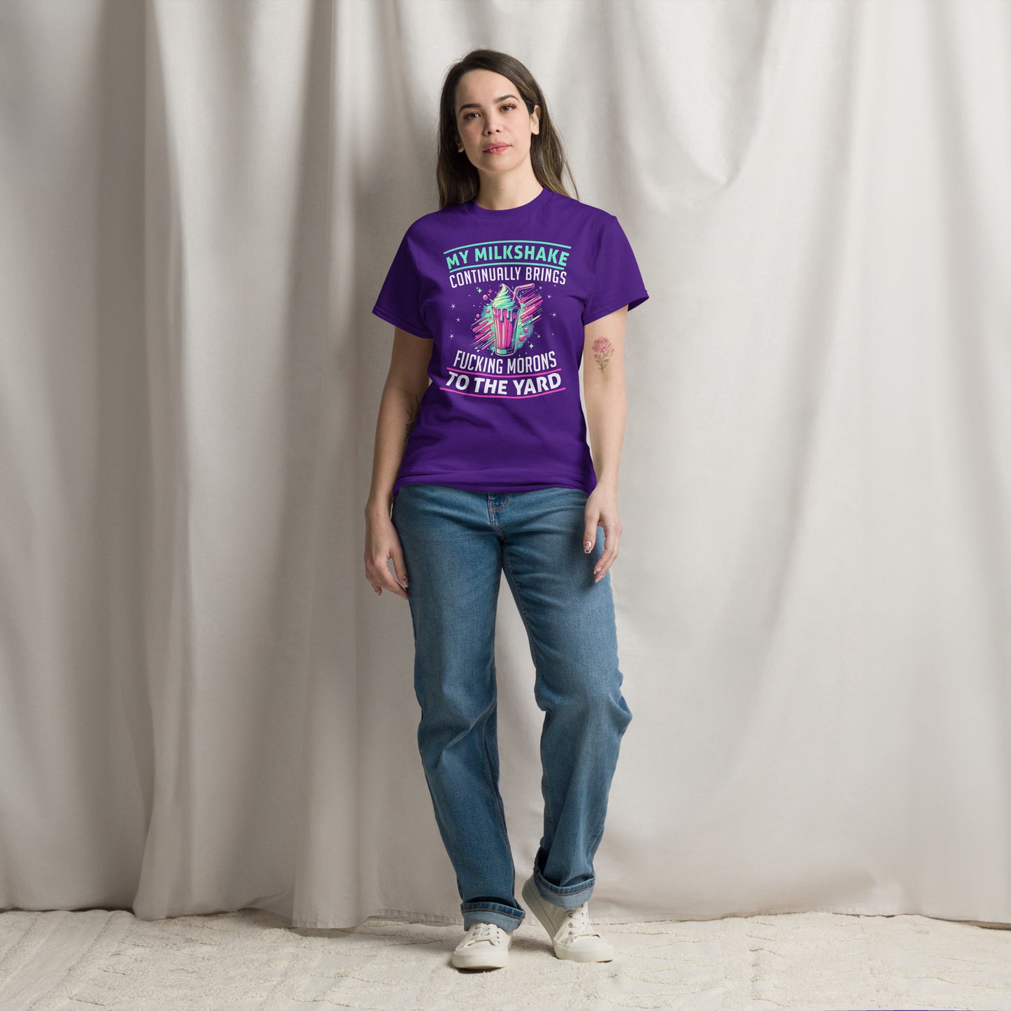 My Milkshake Brings Morons to The Yard, Funny T-Shirt, Irreverent Shirt, Ironic T Shirt, Sarcastic Tee-Shirt, Witty Shirt