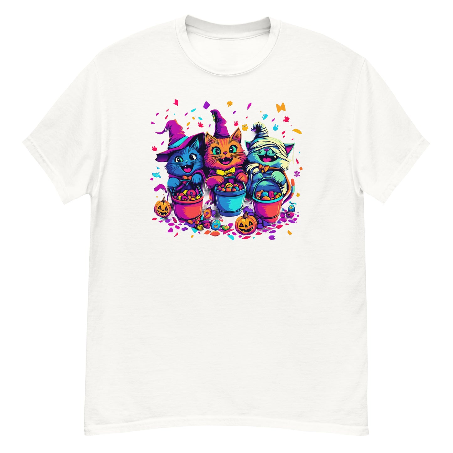 Spooky Cat Trick-or-Treaters, Cute Halloween Cat T-Shirt, Kitten T Shirt, Cats Trick or Treating, Kittens Laughing, Funny Halloween T-Shirt, Irreverent Shirt, Ironic T Shirt, Sarcastic Tee-Shirt, Witty Shirt, Halloween Tee