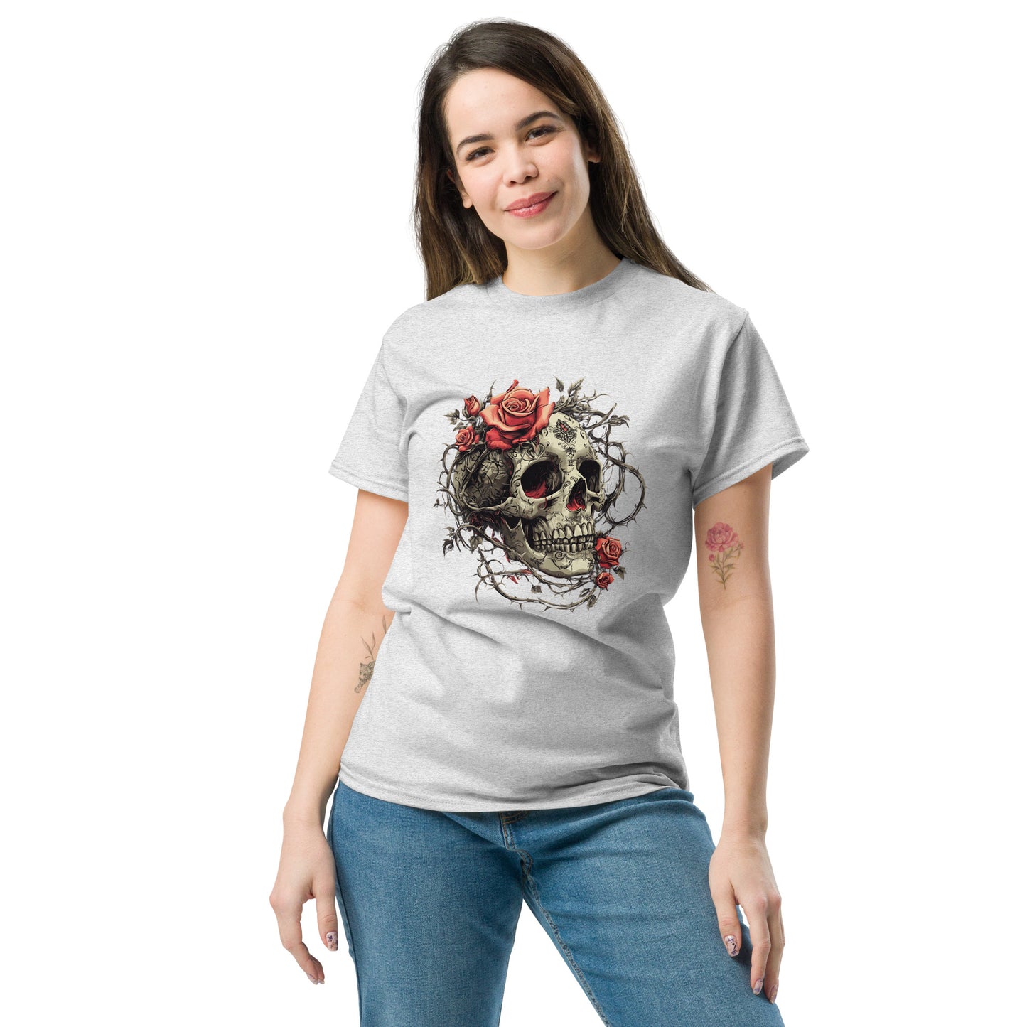 Skull And Rose T-Shirt, - Halloween T, Halloween shirt