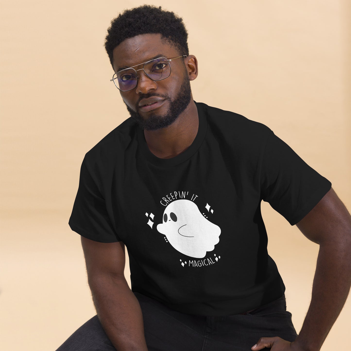 Creepin' It Magical, Ghost Halloween T-Shirt, Irreverent Shirt, Ironic T Shirt, Sarcastic Tee-Shirt, Witty Shirt, Funny Halloween Tee