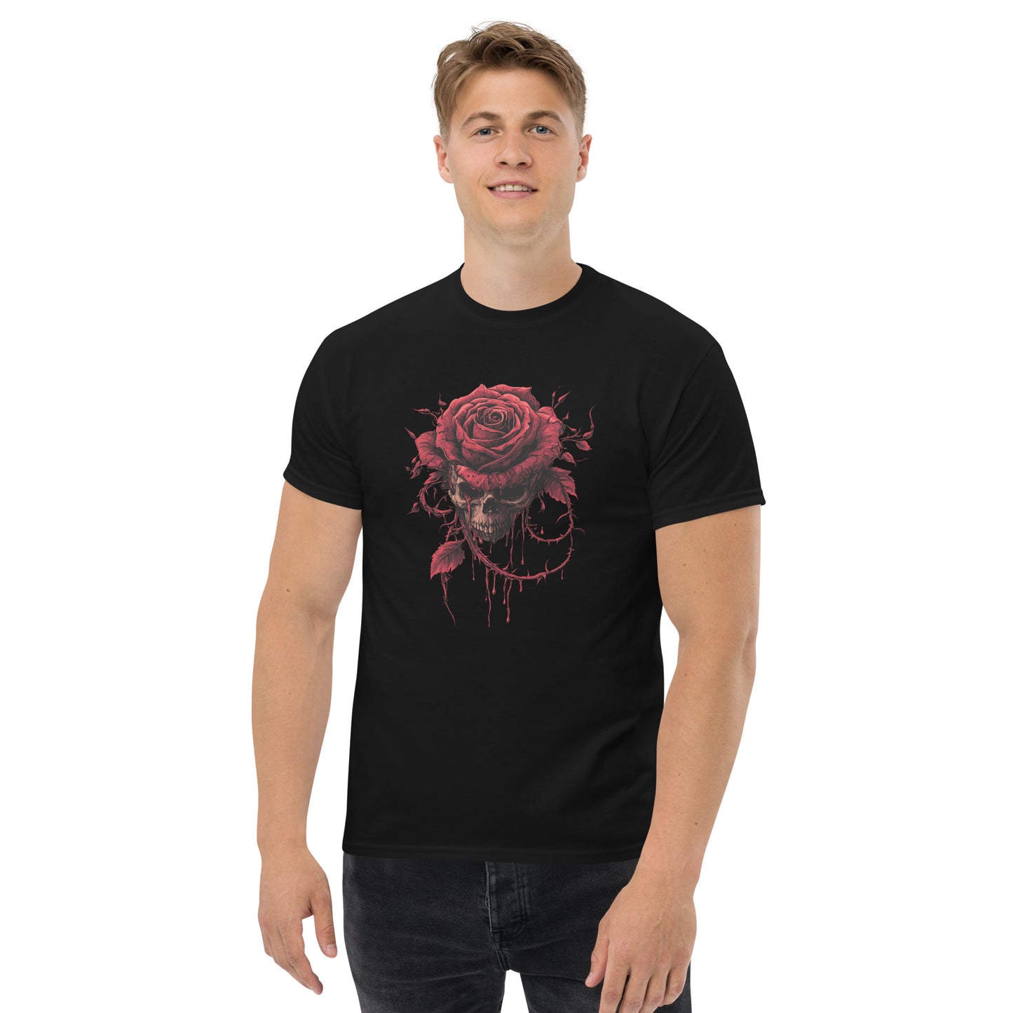 Skull And Rose T-Shirt, Halloween Shirt, Halloween Tee