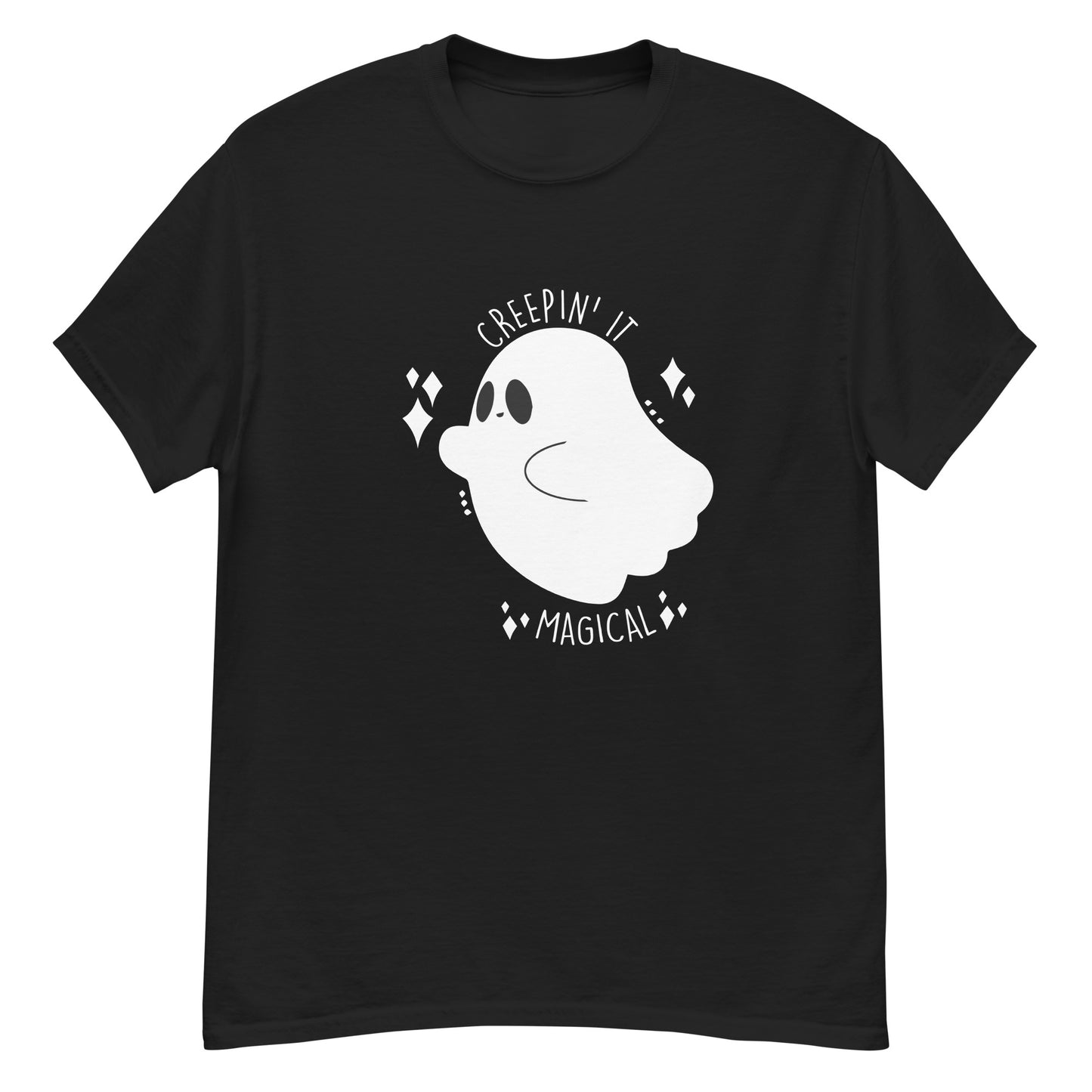 Creepin' It Magical, Ghost Halloween T-Shirt, Irreverent Shirt, Ironic T Shirt, Sarcastic Tee-Shirt, Witty Shirt, Funny Halloween Tee