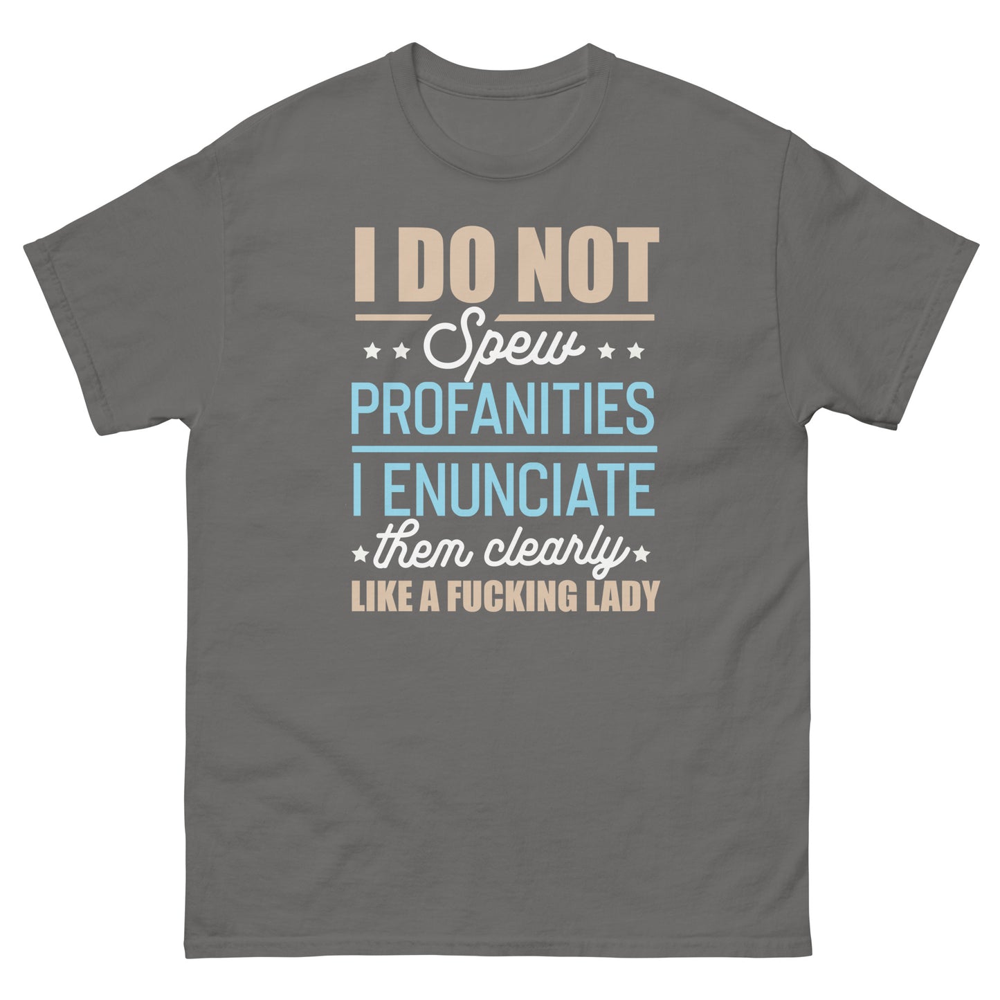 I Don't Spew Profanities, I Enunciate Them Clearly, Like A Lady, Funny T-Shirt, Irreverent Shirt, Ironic T Shirt, Sarcastic Tee-Shirt