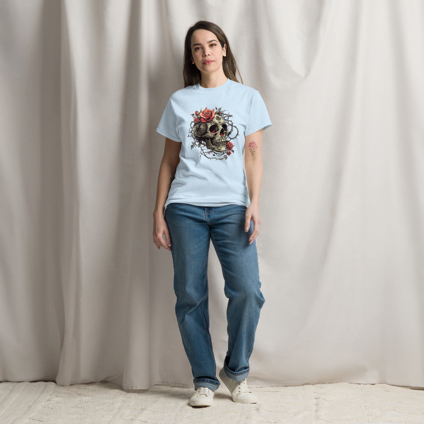 Skull And Rose T-Shirt, - Halloween T, Halloween shirt