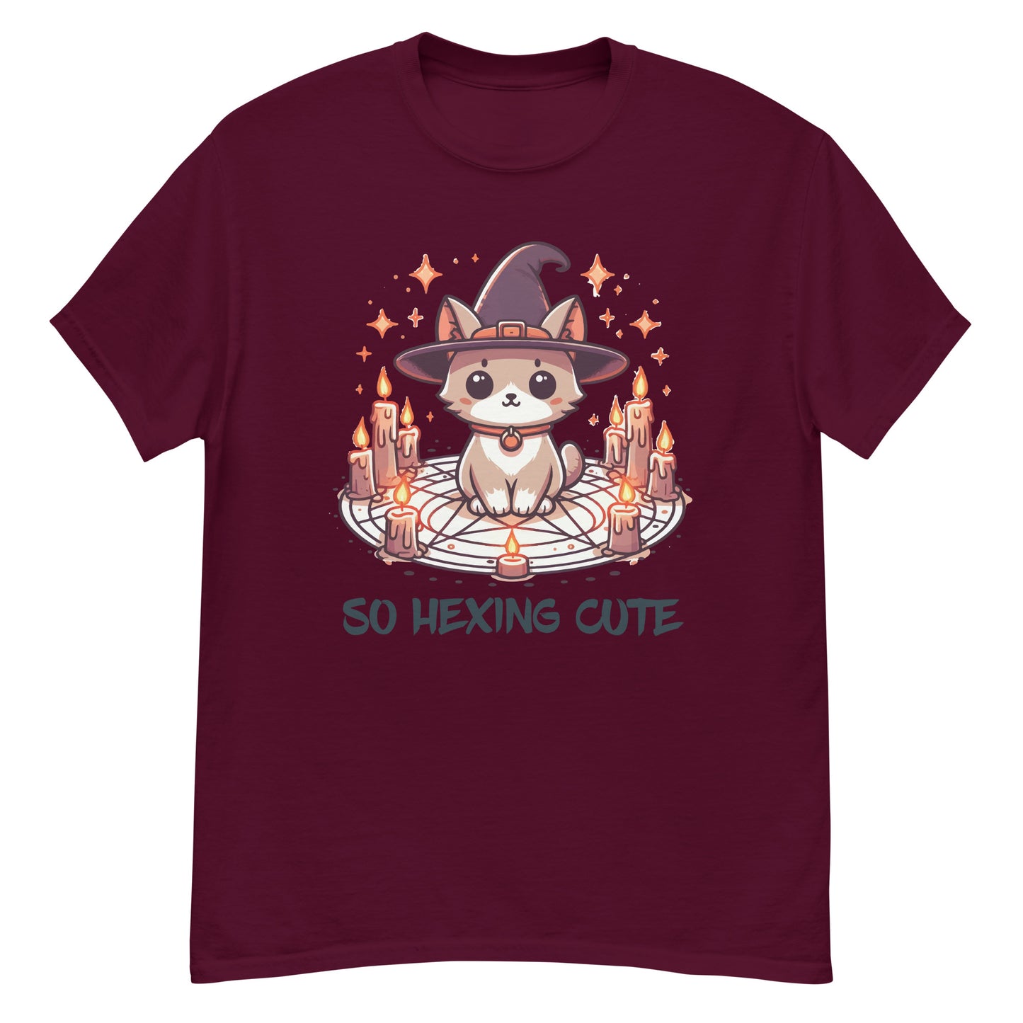 So Hexing Cute - Funny Halloween T-Shirt, Irreverent Shirt, Ironic T Shirt, Sarcastic Tee-Shirt, Witty Shirt, Halloween Tee, Pretty Kitten,  Cute Cat