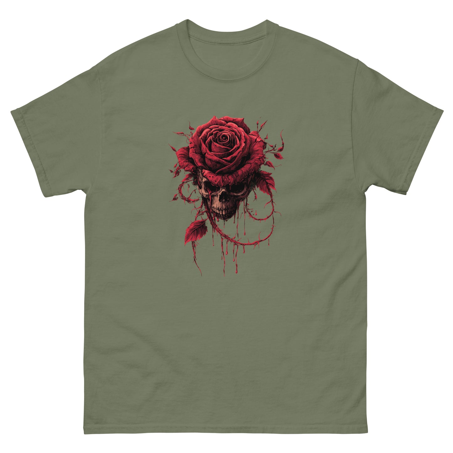 Skull And Rose T-Shirt, Halloween Shirt, Halloween Tee