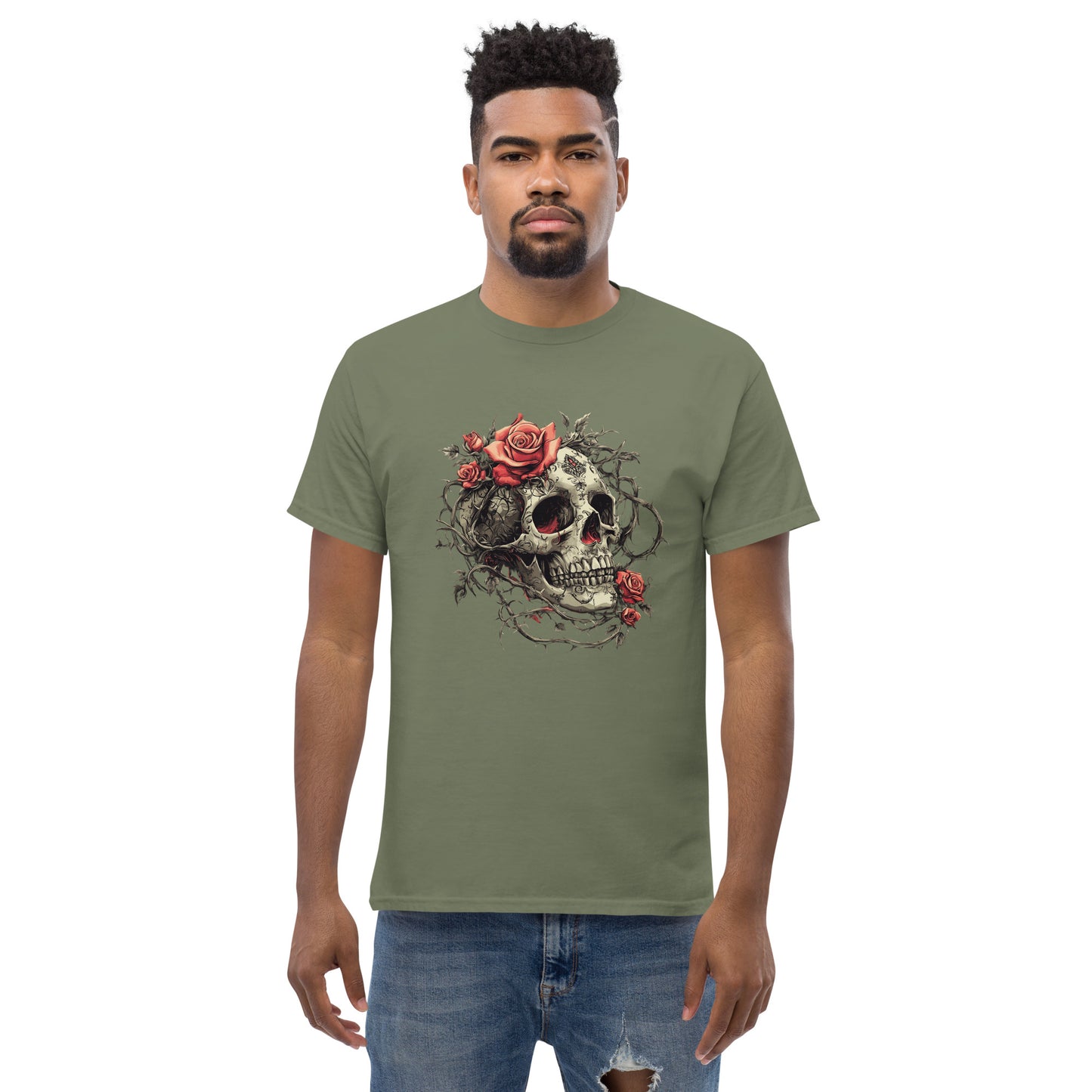 Skull And Rose T-Shirt, - Halloween T, Halloween shirt