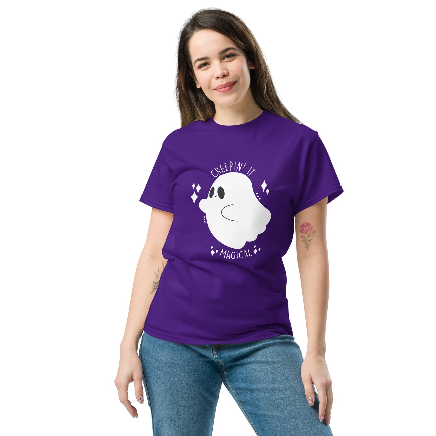 Creepin' It Magical, Ghost Halloween T-Shirt, Irreverent Shirt, Ironic T Shirt, Sarcastic Tee-Shirt, Witty Shirt, Funny Halloween Tee