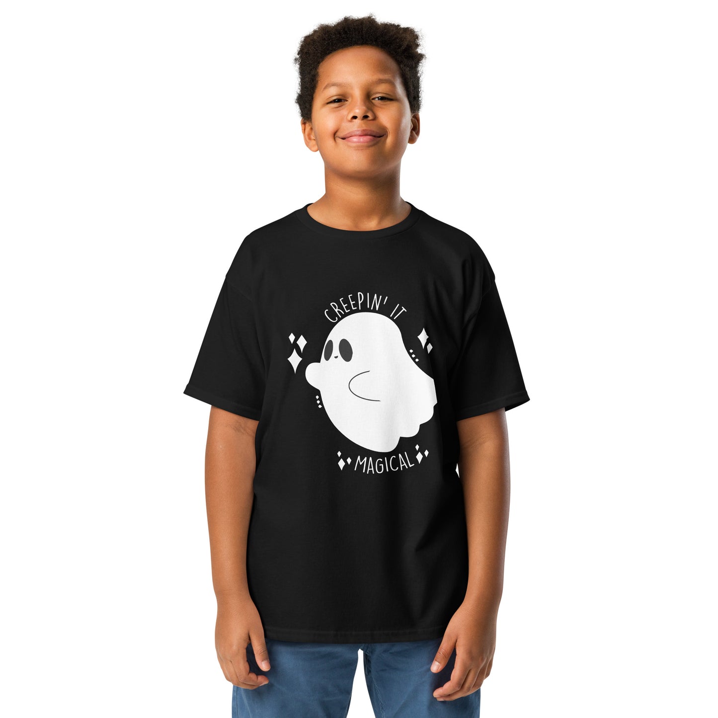 Creepin' It Magical, KIds Ghost Halloween T-Shirt, Irreverent Shirt, Ironic T Shirt, Sarcastic Tee-Shirt, Witty Shirt, Halloween Tee