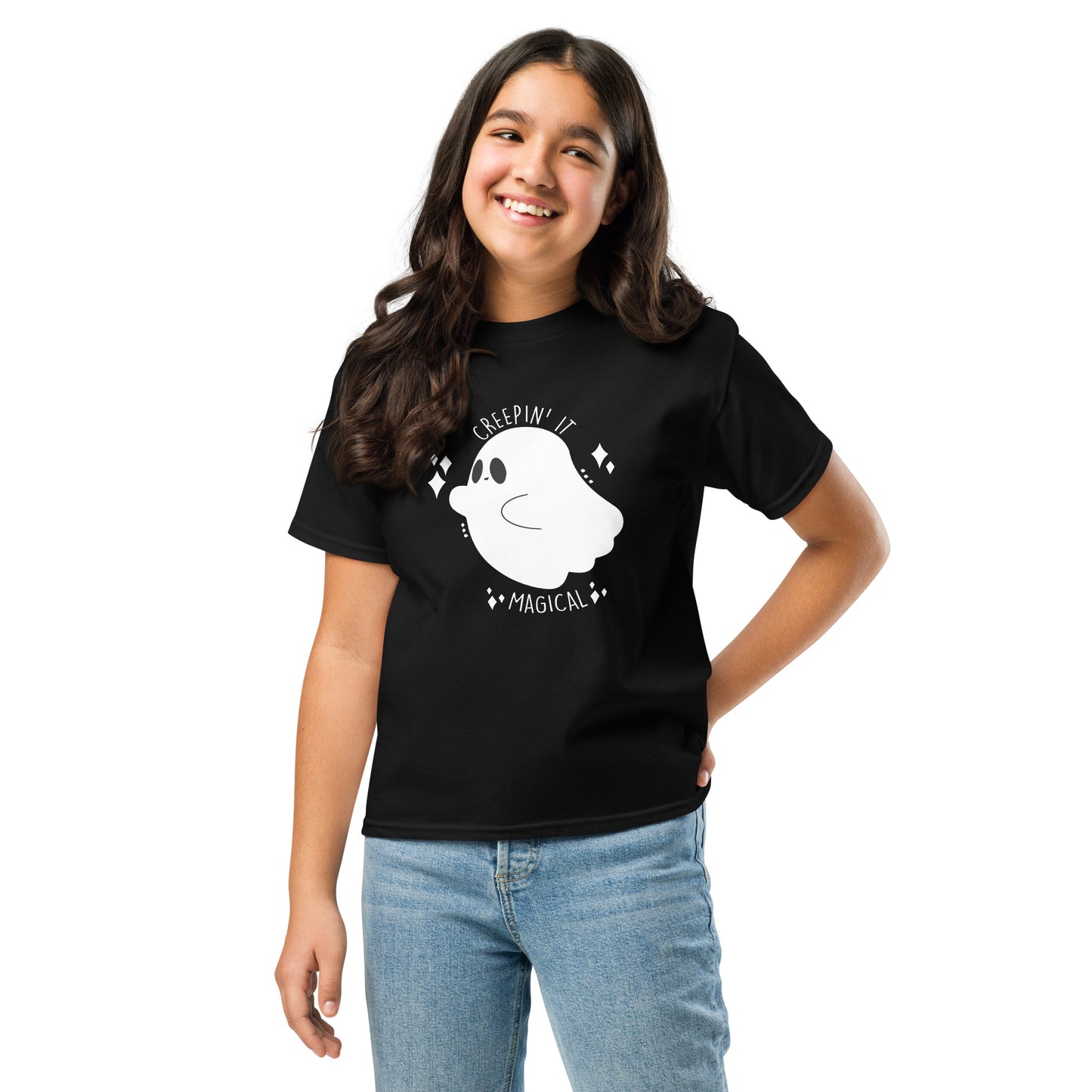 Creepin' It Magical, KIds Ghost Halloween T-Shirt, Irreverent Shirt, Ironic T Shirt, Sarcastic Tee-Shirt, Witty Shirt, Halloween Tee