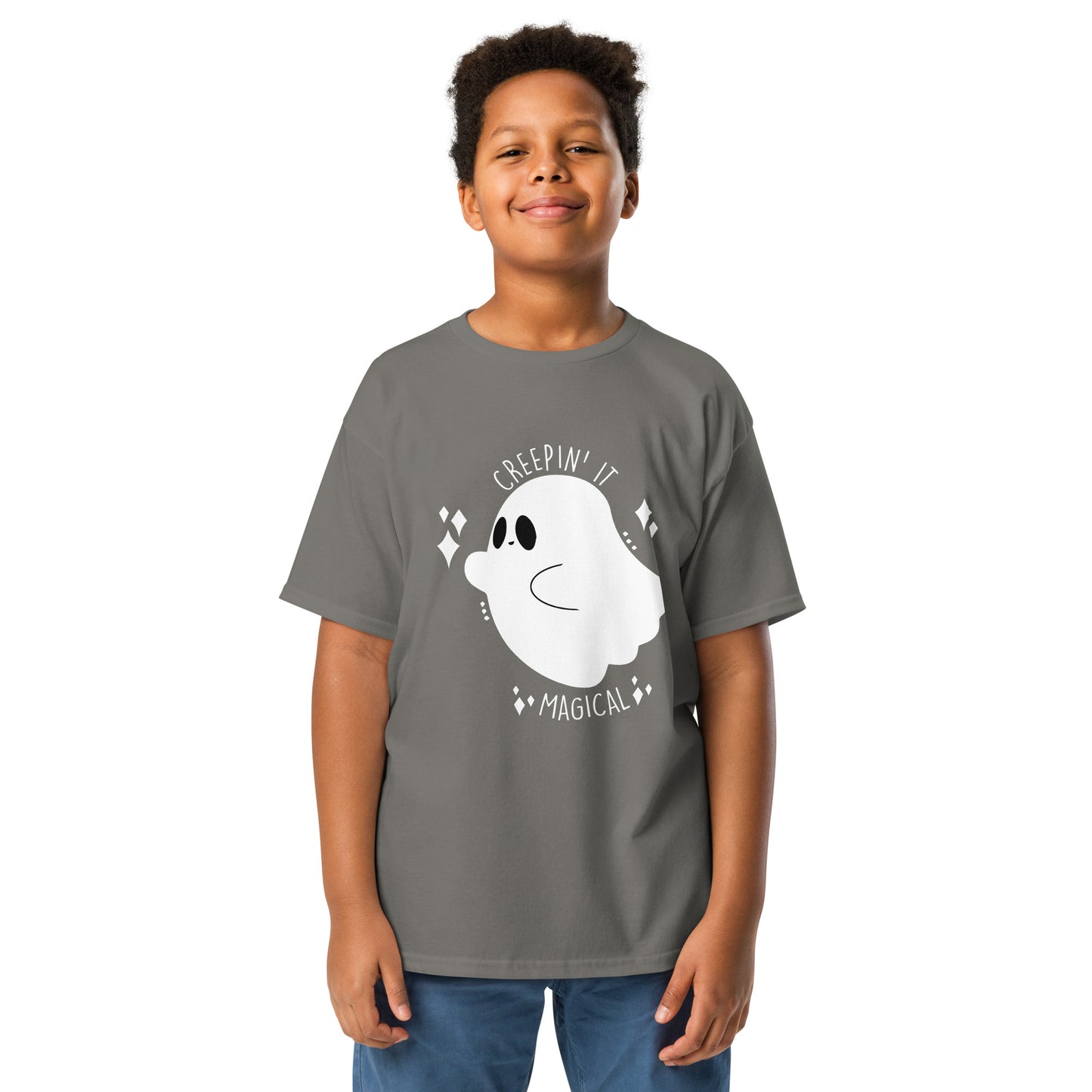 Creepin' It Magical, KIds Ghost Halloween T-Shirt, Irreverent Shirt, Ironic T Shirt, Sarcastic Tee-Shirt, Witty Shirt, Halloween Tee