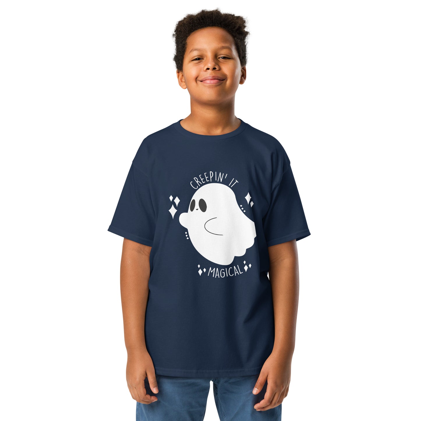 Creepin' It Magical, KIds Ghost Halloween T-Shirt, Irreverent Shirt, Ironic T Shirt, Sarcastic Tee-Shirt, Witty Shirt, Halloween Tee